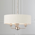 Endon 94361 - Hängeleuchte an Kette HIGHCLERE 3xE14/40W/230V beige/matt Chrom d 45 cm