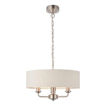 Endon 94361 - Hängeleuchte an Kette HIGHCLERE 3xE14/40W/230V beige/matt Chrom