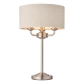 Endon 94369 - Tischleuchte HIGHCLERE 3xE14/18W/230V beige/matt Chrom d 32 cm