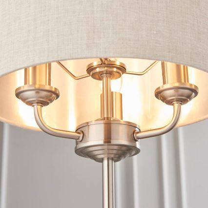 Endon 94369 - Tischleuchte HIGHCLERE 3xE14/18W/230V beige/matt Chrom