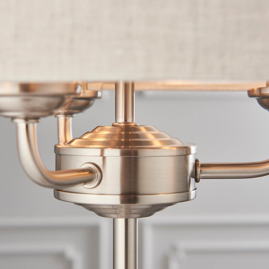 Endon 94369 - Tischleuchte HIGHCLERE 3xE14/18W/230V beige/matt Chrom