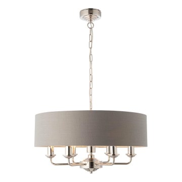 Endon 94373 - Hängeleuchte an Kette HIGHCLERE 6xE14/40W/230V grau/glänzendes Chrom
