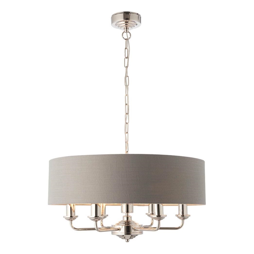 Endon 94373 - Hängeleuchte an Kette HIGHCLERE 6xE14/40W/230V grau/glänzendes Chrom