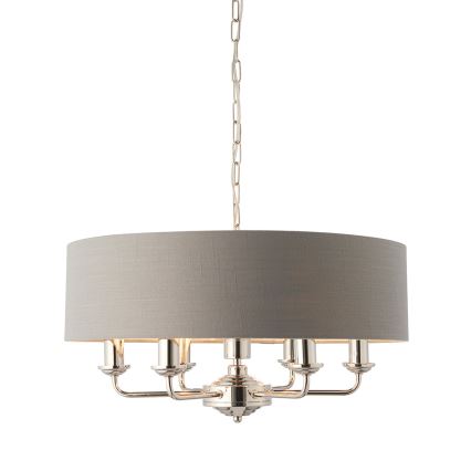 Endon 94373 - Hängeleuchte an Kette HIGHCLERE 6xE14/40W/230V grau/glänzendes Chrom