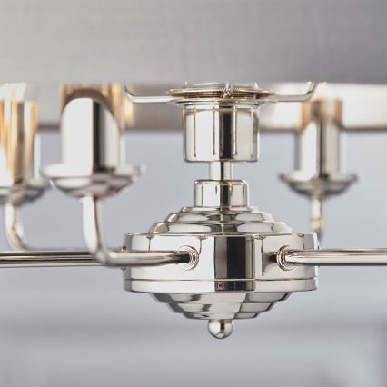 Endon 94373 - Hängeleuchte an Kette HIGHCLERE 6xE14/40W/230V grau/glänzendes Chrom