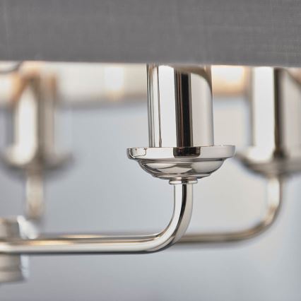 Endon 94373 - Hängeleuchte an Kette HIGHCLERE 6xE14/40W/230V grau/glänzendes Chrom