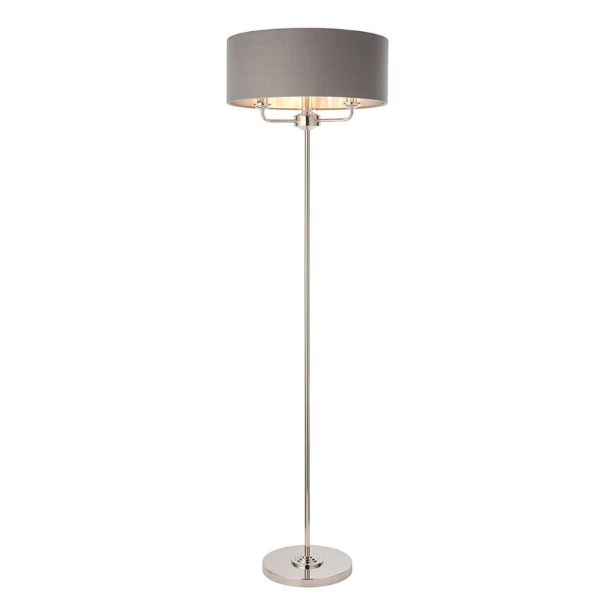 Endon 94378 - Stehleuchte HIGHCLERE 1xE14/40W/230V grau/glänzendes Chrom