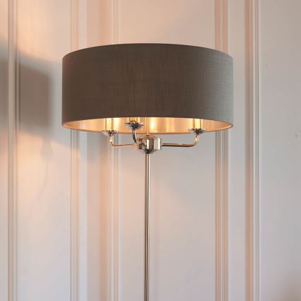 Endon 94378 - Stehleuchte HIGHCLERE 1xE14/40W/230V grau/glänzendes Chrom