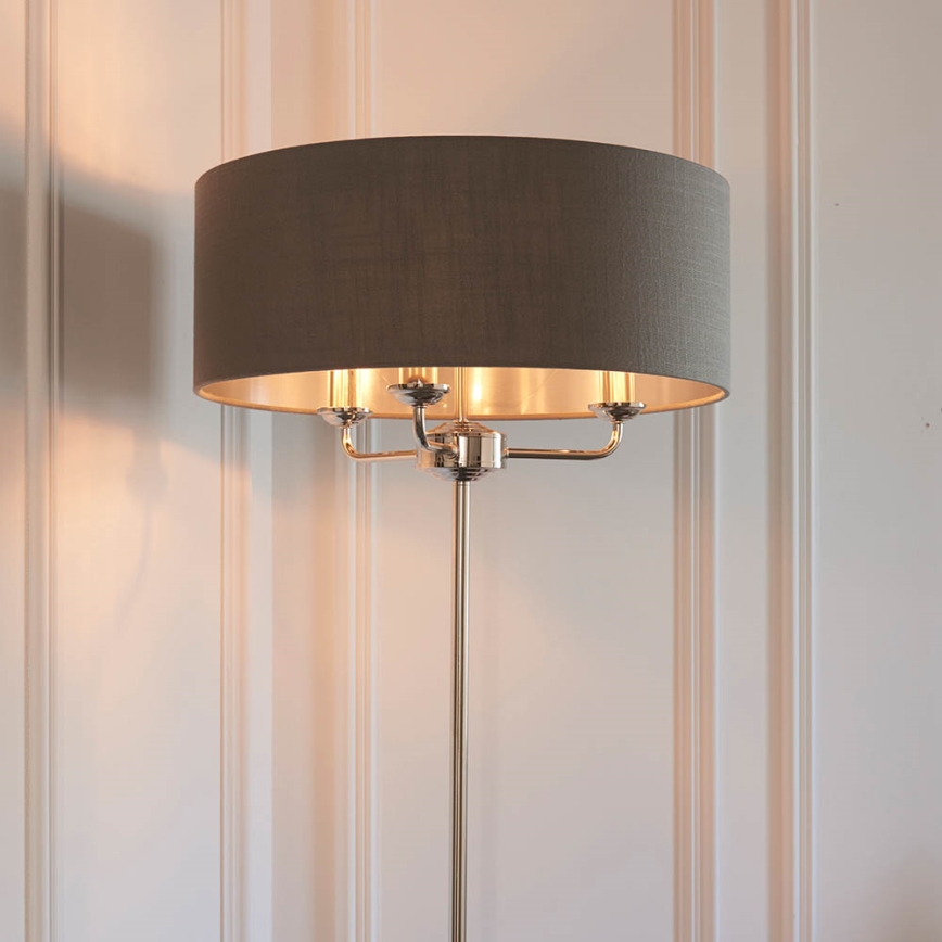 Endon 94378 - Stehleuchte HIGHCLERE 1xE14/40W/230V grau/glänzendes Chrom
