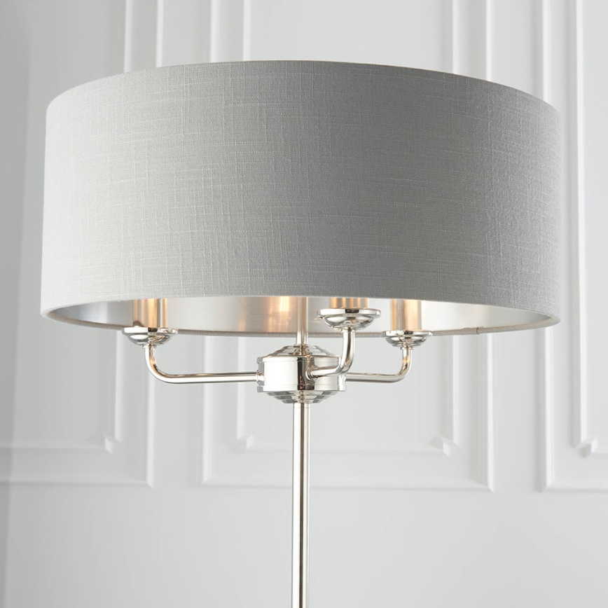 Endon 94378 - Stehleuchte HIGHCLERE 1xE14/40W/230V grau/glänzendes Chrom
