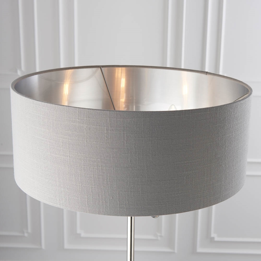 Endon 94378 - Stehleuchte HIGHCLERE 1xE14/40W/230V grau/glänzendes Chrom