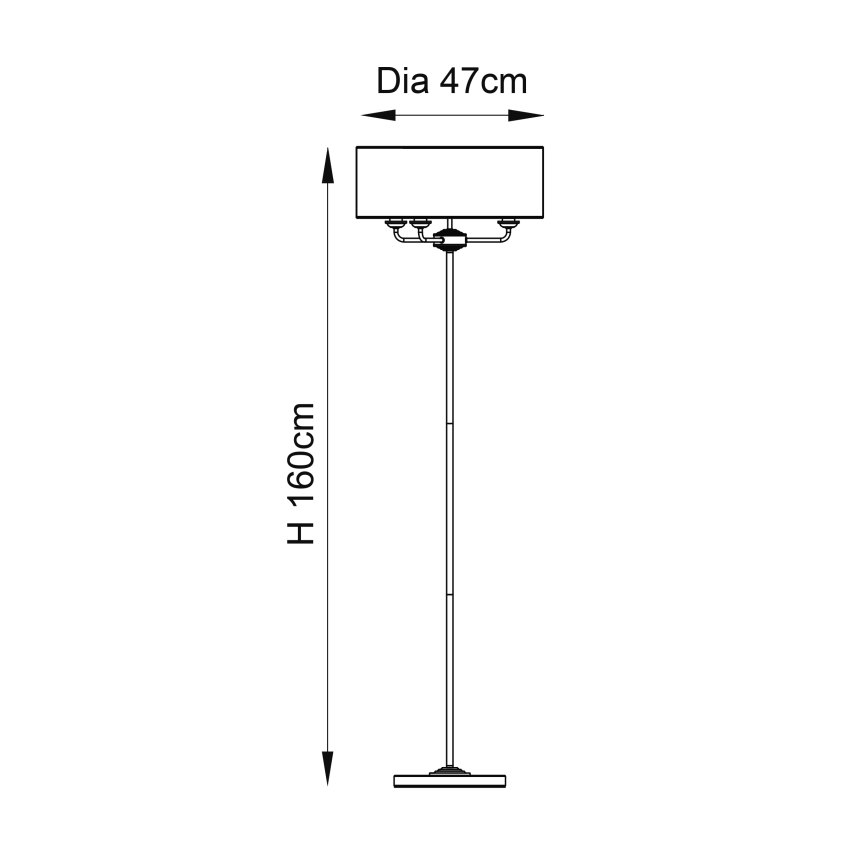 Endon 94378 - Stehleuchte HIGHCLERE 1xE14/40W/230V grau/glänzendes Chrom