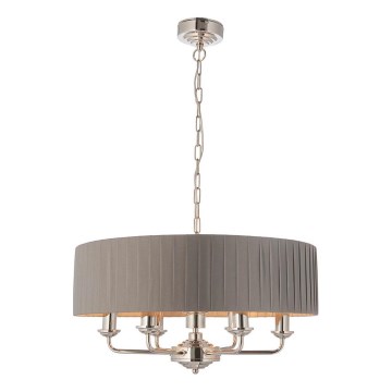 Endon 94397 - Hängeleuchte an Kette HIGHCLERE 6xE14/40W/230V grau/glänzendes Chrom