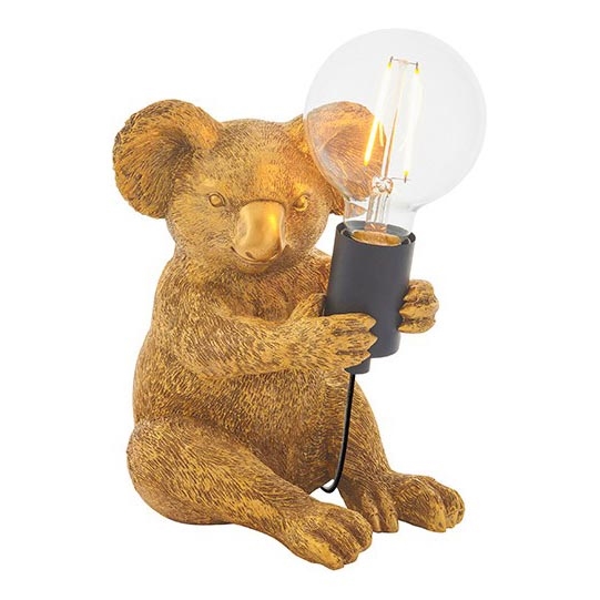 Endon 95082 - Tischlampe KOALA 1xE27/10W/230V goldfarben