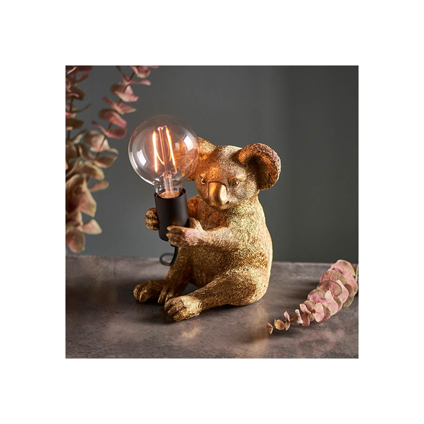Endon 95082 - Tischlampe KOALA 1xE27/10W/230V goldfarben