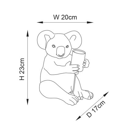 Endon 95082 - Tischlampe KOALA 1xE27/10W/230V goldfarben