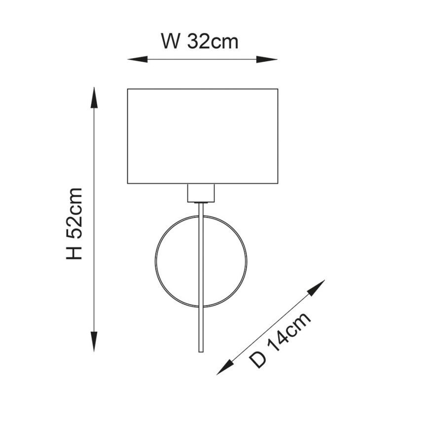 Endon 95214 - Wandleuchte 1xE27/10W/230V grau