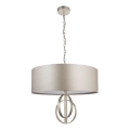 Endon 95215 - Kronleuchter an Kette, 5×E27 (je 10 W), 230 V, Ø 70 cm, grau