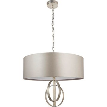 Endon 95215 - Kronleuchter an Kette, 5×E27 (je 10 W), 230 V, Ø 70 cm, grau