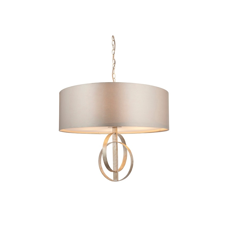 Endon 95215 - Kronleuchter an Kette, 5×E27 (je 10 W), 230 V, Ø 70 cm, grau