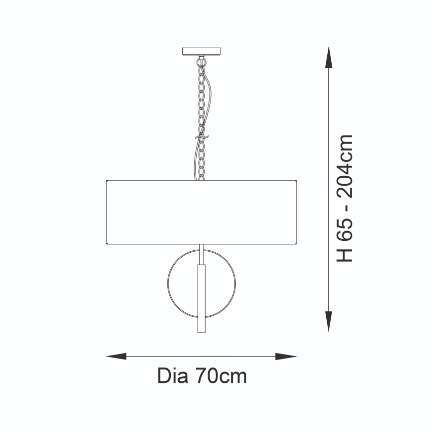Endon 95215 - Kronleuchter an Kette, 5×E27 (je 10 W), 230 V, Ø 70 cm, grau