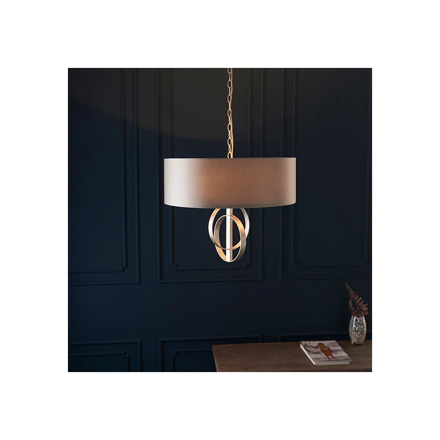 Endon 95216 - Kronleuchter an Kette 3xE27/10W/230V Ø 60 cm grau
