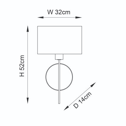 Endon 95218 - Wandleuchte 1xE27/10W/230V blau/messing