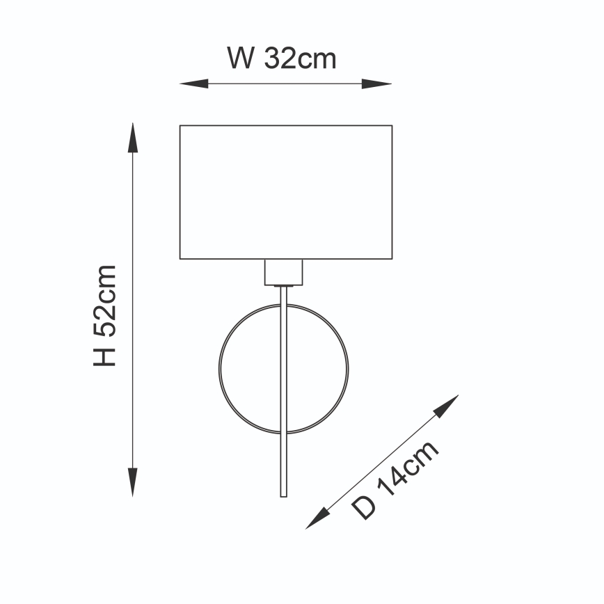 Endon 95218 - Wandleuchte 1xE27/10W/230V blau/messing