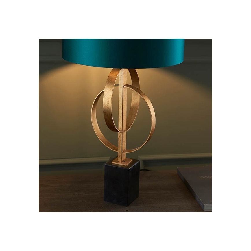 Endon 95221 - Tischlampe 1xE27/10W/230V Blau/Messing/Schwarz