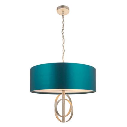 Endon 95223 - Kronleuchter mit Kette 5xE27/10W/230V Ø 70 cm blau/grau