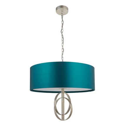 Endon 95223 - Kronleuchter mit Kette 5xE27/10W/230V Ø 70 cm blau/grau
