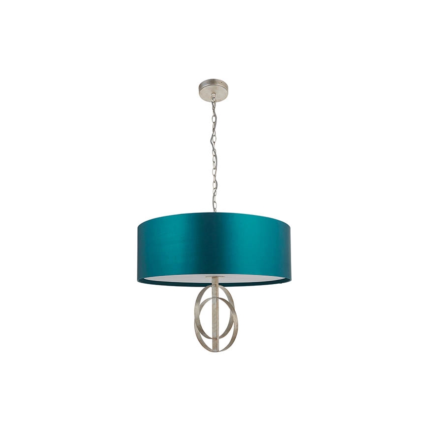 Endon 95223 - Kronleuchter mit Kette 5xE27/10W/230V Ø 70 cm blau/grau