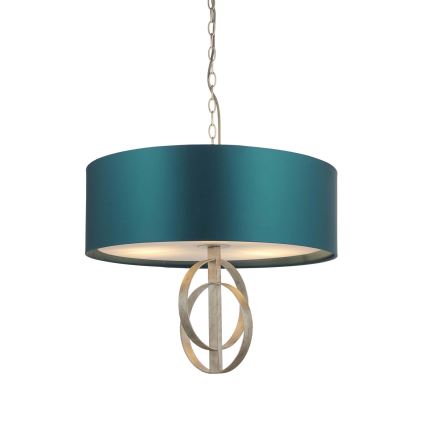 Endon 95224 - Pendelleuchte mit Kette, 3×E27, 10 W/230 V, Ø 60 cm, blau/grau