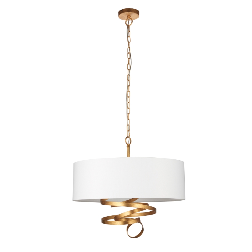 Endon 95268 - Kronleuchter an Kette 3xE14/6W/230V Ø 60 cm weiß/Messing