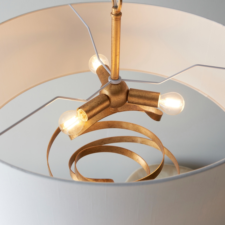 Endon 95268 - Kronleuchter an Kette 3xE14/6W/230V Ø 60 cm weiß/Messing