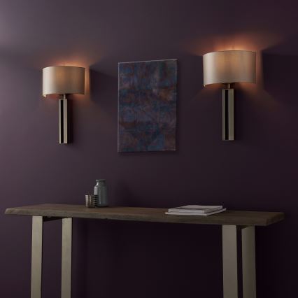 Endon 95449 - Wandleuchte 1xE27/10W/230V beige/mattchrom