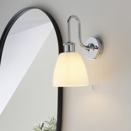 Endon 95506 - Badezimmer-Wandleuchte PIPER 1xE27/10W/230V IP44 glänzender Chrom