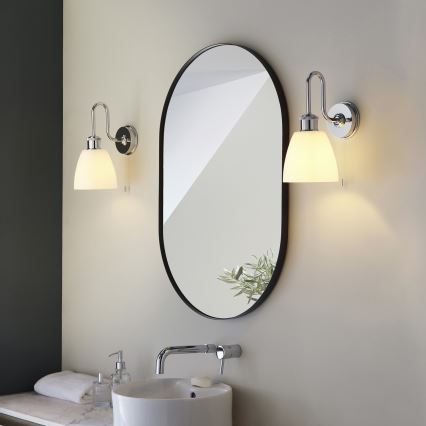 Endon 95506 - Badezimmer-Wandleuchte PIPER 1xE27/10W/230V IP44 glänzender Chrom