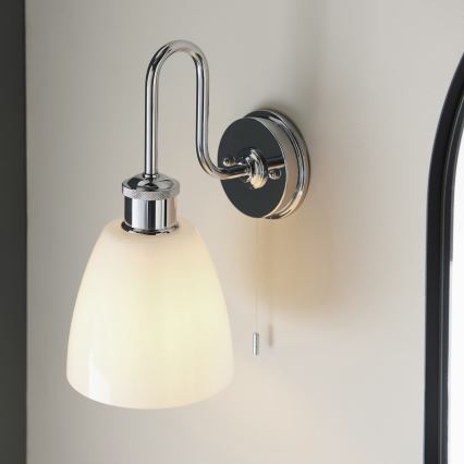 Endon 95506 - Badezimmer-Wandleuchte PIPER 1xE27/10W/230V IP44 glänzender Chrom