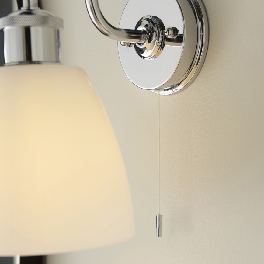 Endon 95506 - Badezimmer-Wandleuchte PIPER 1xE27/10W/230V IP44 glänzender Chrom