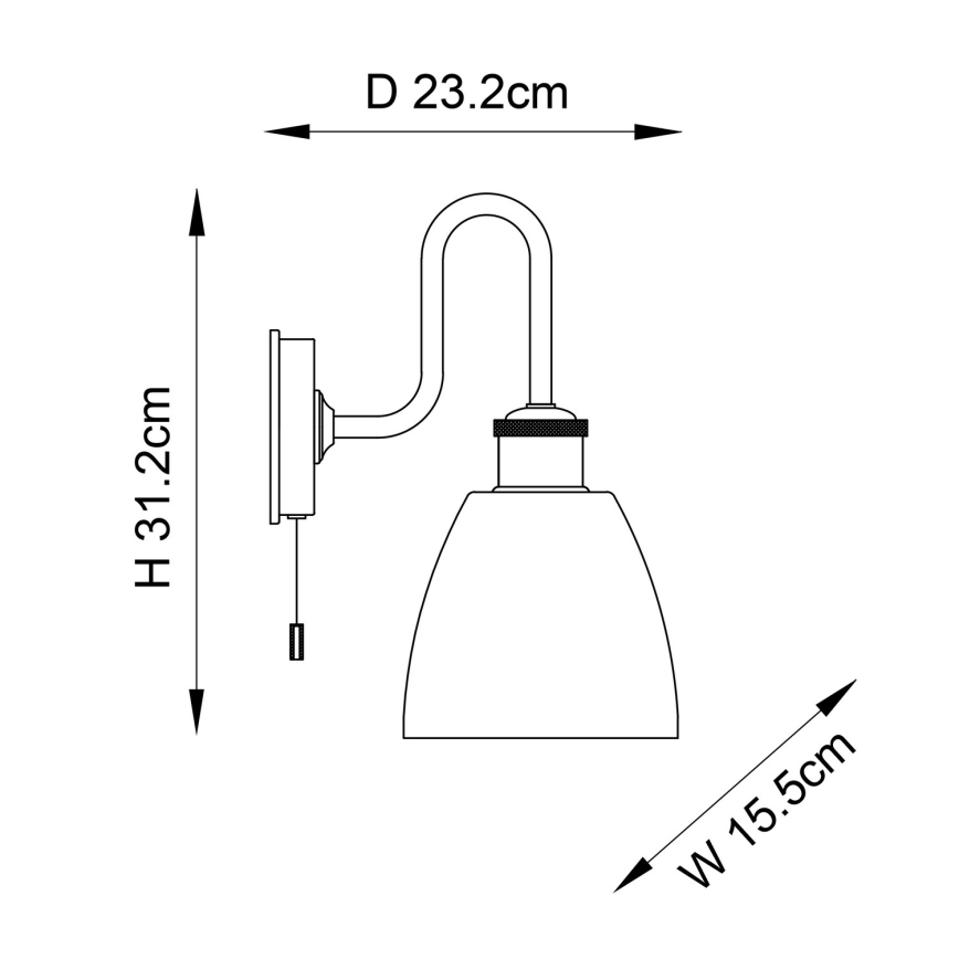 Endon 95506 - Badezimmer-Wandleuchte PIPER 1xE27/10W/230V IP44 glänzender Chrom