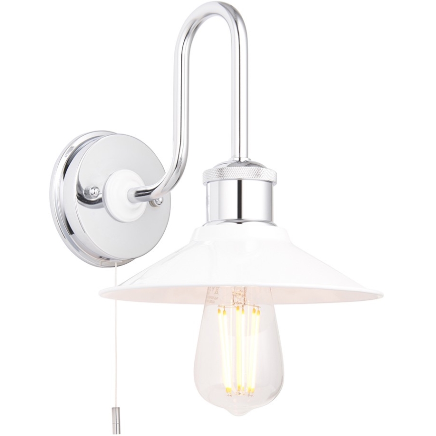 Endon 95508 - Badezimmer-Wandleuchte MARIS 1xE27/6W/230V IP44 glänzender Chrom/Weiß