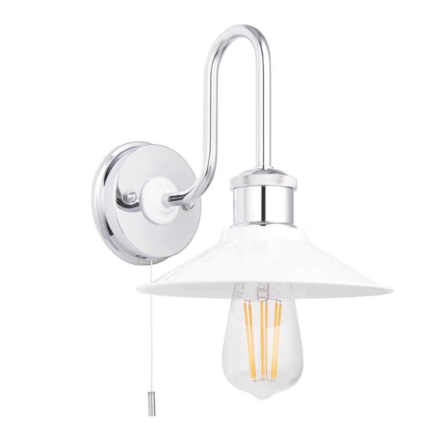 Endon 95508 - Badezimmer-Wandleuchte MARIS 1xE27/6W/230V IP44 glänzender Chrom/Weiß