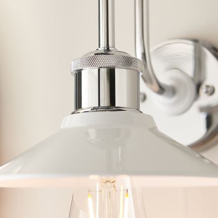 Endon 95508 - Badezimmer-Wandleuchte MARIS 1xE27/6W/230V IP44 glänzender Chrom/Weiß