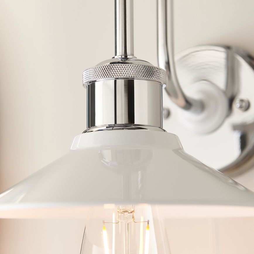 Endon 95508 - Badezimmer-Wandleuchte MARIS 1xE27/6W/230V IP44 glänzender Chrom/Weiß