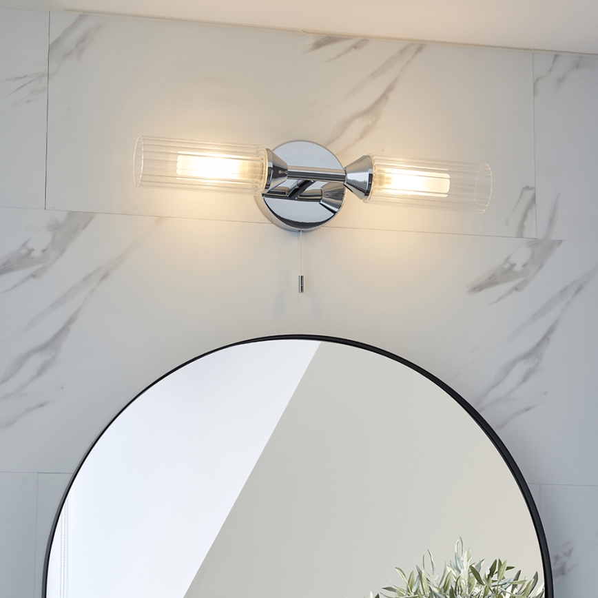 Endon 97172 - Badezimmer-Wandleuchte NATORI 2xG9/3W/230V IP44 glänzender Chrom