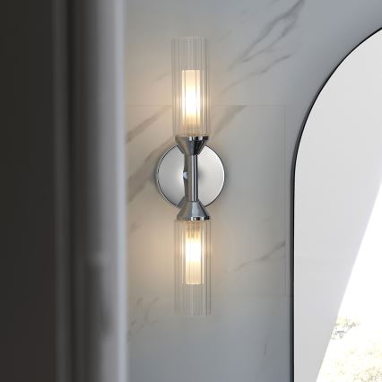 Endon 97172 - Badezimmer-Wandleuchte NATORI 2xG9/3W/230V IP44 glänzender Chrom