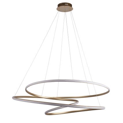 Endon 97645 - TWIRL dimmbare LED-Pendelleuchte an Stahlseil LED/131W/230V 3000K goldfarben
