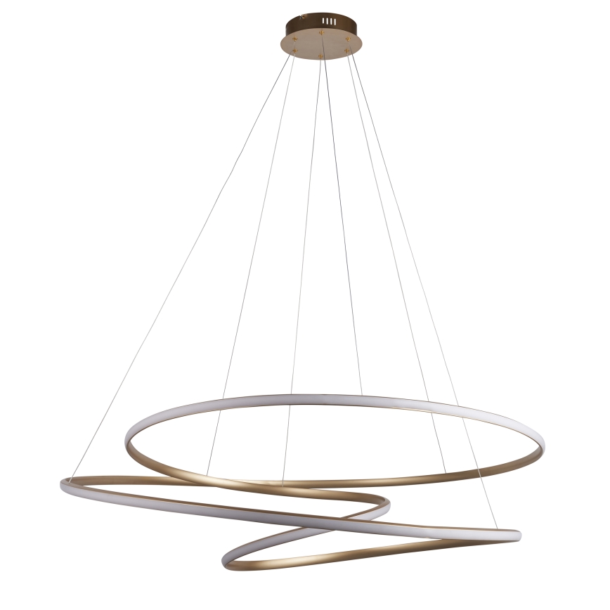 Endon 97645 - TWIRL dimmbare LED-Pendelleuchte an Stahlseil LED/131W/230V 3000K goldfarben