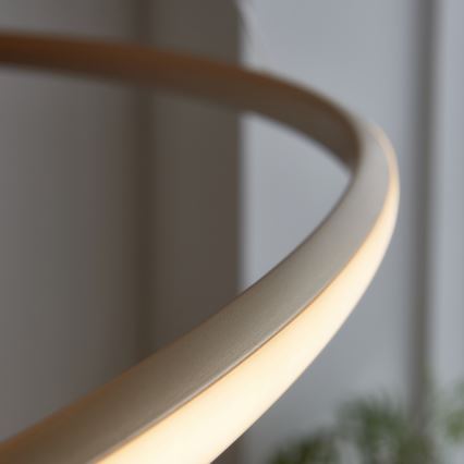 Endon 97645 - TWIRL dimmbare LED-Pendelleuchte an Stahlseil LED/131W/230V 3000K goldfarben